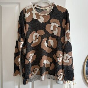 Show Me Your Mumu Bonfire Smores Cheetah Knit Sweater, size XS